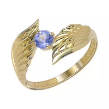 Золотое кольцо с танзанитом "Крылья Ангела"