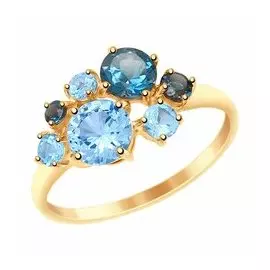 Золотое кольцо с топазами