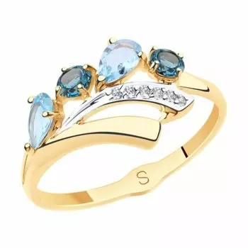 Золотое кольцо с топазами