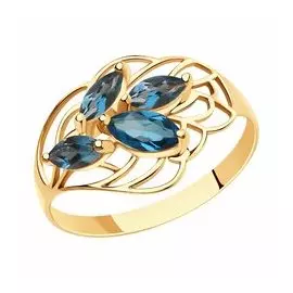 Кольцо из золота с лондон топазами