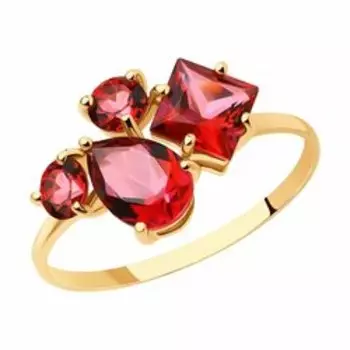 Золотое кольцо с топазами Swarovski