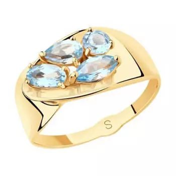 Золотое кольцо с топазами swiss