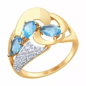 Золотое кольцо с топазами swiss