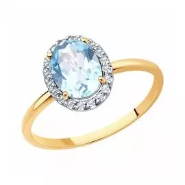 Золотое кольцо с топазом