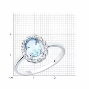 Золотое кольцо с топазом и фианитами