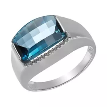 Золотое кольцо с топазом Лондон и бриллиантами