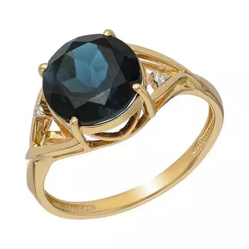 Золотое кольцо с топазом лондон и бриллиантами