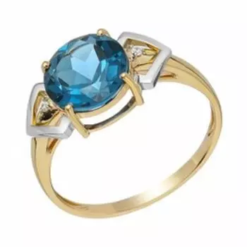 Золотое кольцо с топазом лондон и бриллиантами
