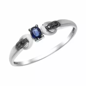 Золотое кольцо с тсапфиром и бриллиантами