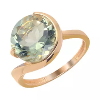 Золотое кольцо с зеленым аметистом