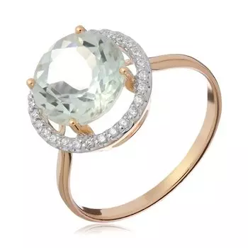 Золотое кольцо с зеленым аметистом