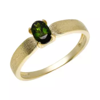Золотое кольцо с зеленым турмалином