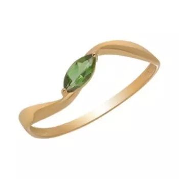 Золотое кольцо с зеленым турмалином