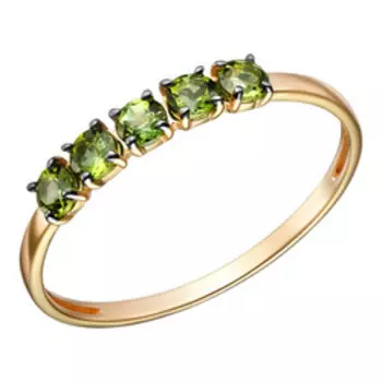 Золотое кольцо с зелеными турмалинами