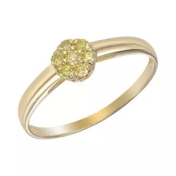 Золотое кольцо с желтыми бриллиантами