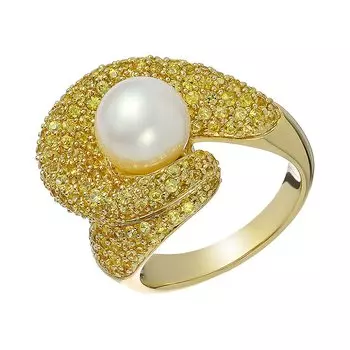 Золотое кольцо с жемчугом и сапфирами