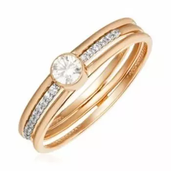 Золотое кольцо-трансформер 3-в-1 с цирконием