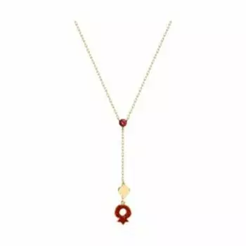 Золотое колье с эмалью и фианитами