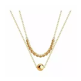 Золотое колье с бусинами плетение "Якорное"