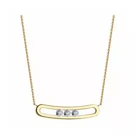 Золотое колье с фианитами Swarovski