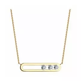 Золотое колье с фианитами Swarovski