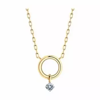 Золотое колье с фианитом