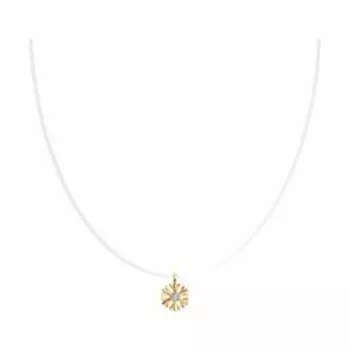 Золотое колье с фианитом "Снежинка"