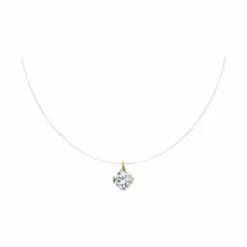 Золотое колье с фианитом Swarovski на леске
