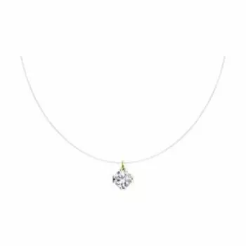 Золотое колье с фианитом Swarovski на леске