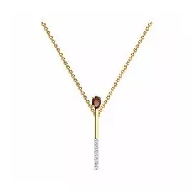 Золотое колье с гранатом и фианитами