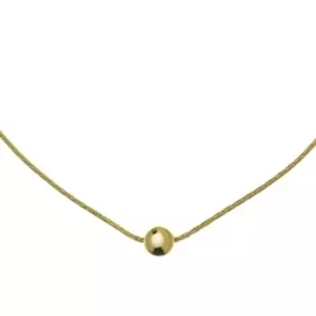 Золотое колье с шариком плетение "Якорное сколоченное"