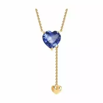 Золотое колье с ситаллом "Сердце"