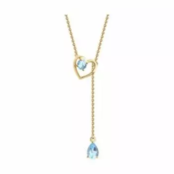 Золотое колье с топазами "Сердце"