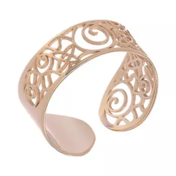 Золотое незамкнутое кольцо с матированием