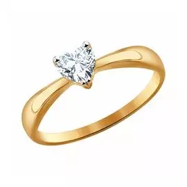Золотое помолвочное кольцо с фианитом