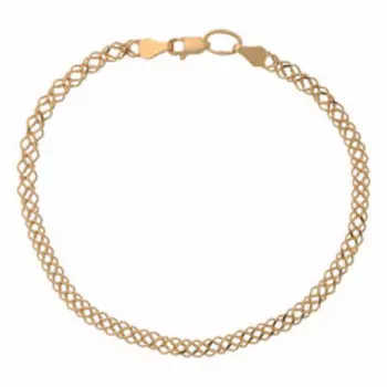 Золотой браслет плетение "Двойной ромб"