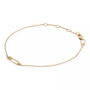 Золотой браслет с фианитами "Булавка"