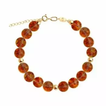 Золотой браслет с янтарем