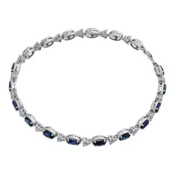 Золотой браслет с сапфирами и фианитами