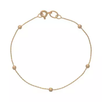 Золотой браслет с шариками и алмазной обработкой