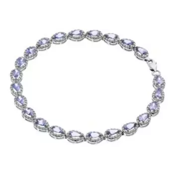 Золотой браслет с танзанитами и фианитами