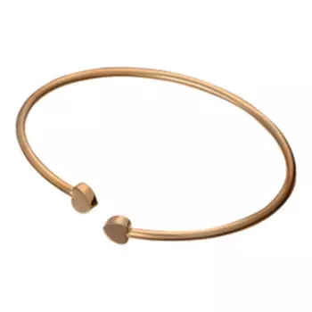 Золотой незамкнутый браслет "Сердечки"