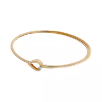 Золотой жесткий браслет с фианитом