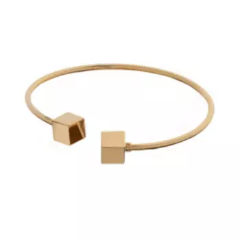 Золотой жесткий незамкнутый браслет