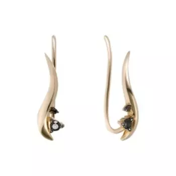 Золотые серьги-каффы с бриллиантами