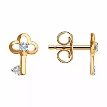 Серьги из золота с фианитами