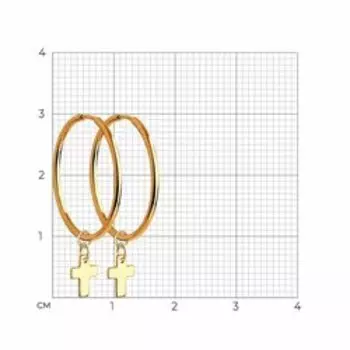 Золотые серьги-конго "Крестики"