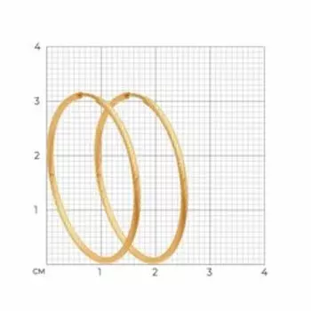 Золотые серьги-конго с алмазной гранью