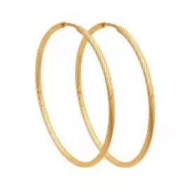 Золотые серьги-конго с алмазной гранью