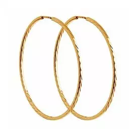 Золотые серьги-конго с алмазной гранью